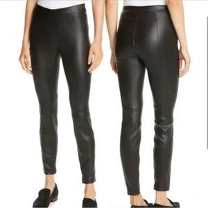 Vince Lamb Leather Skinny Leg Pants Black Size Size Small